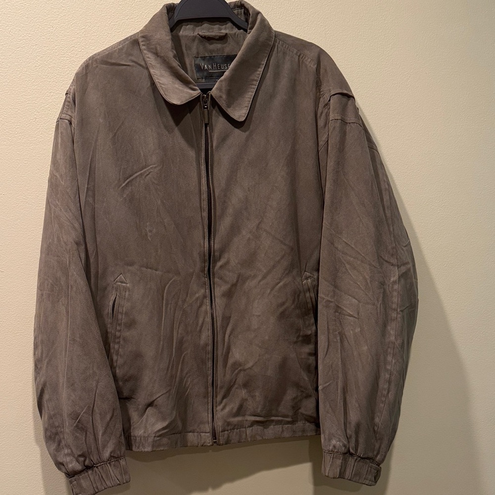 Van Heusen Men's Taupe Lightweight Suede Jacket
